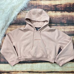 alphalete Pink Cropped Hoodie Crop